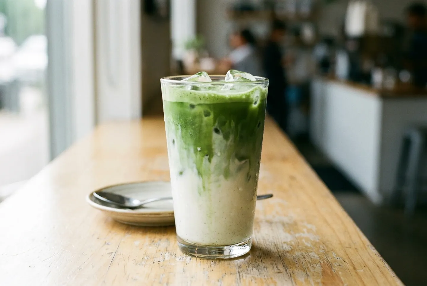 Iced matcha latte